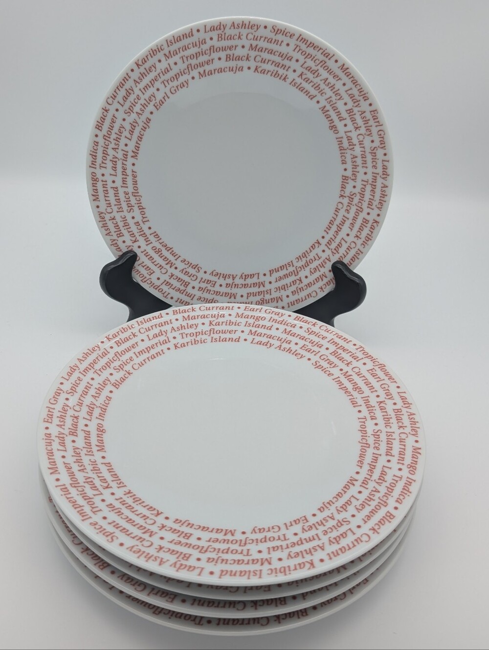 Mitterteich Germany 8.25" Plates with Tea Names Border - Set of 5